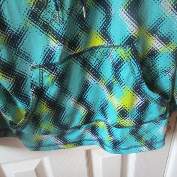 Ruby Rd Dark Green & Navy Blue Geometric Print Top NEW LG - Picture 3 of 6